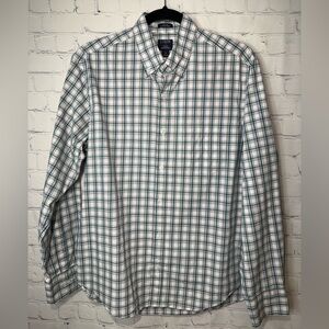 J.Crew Slim Untucked Flex Washed size medium green & pink plaid button down